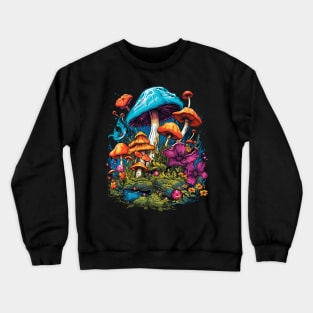 Cottagecore Aesthetic Mushrooms And flowers Crewneck Sweatshirt